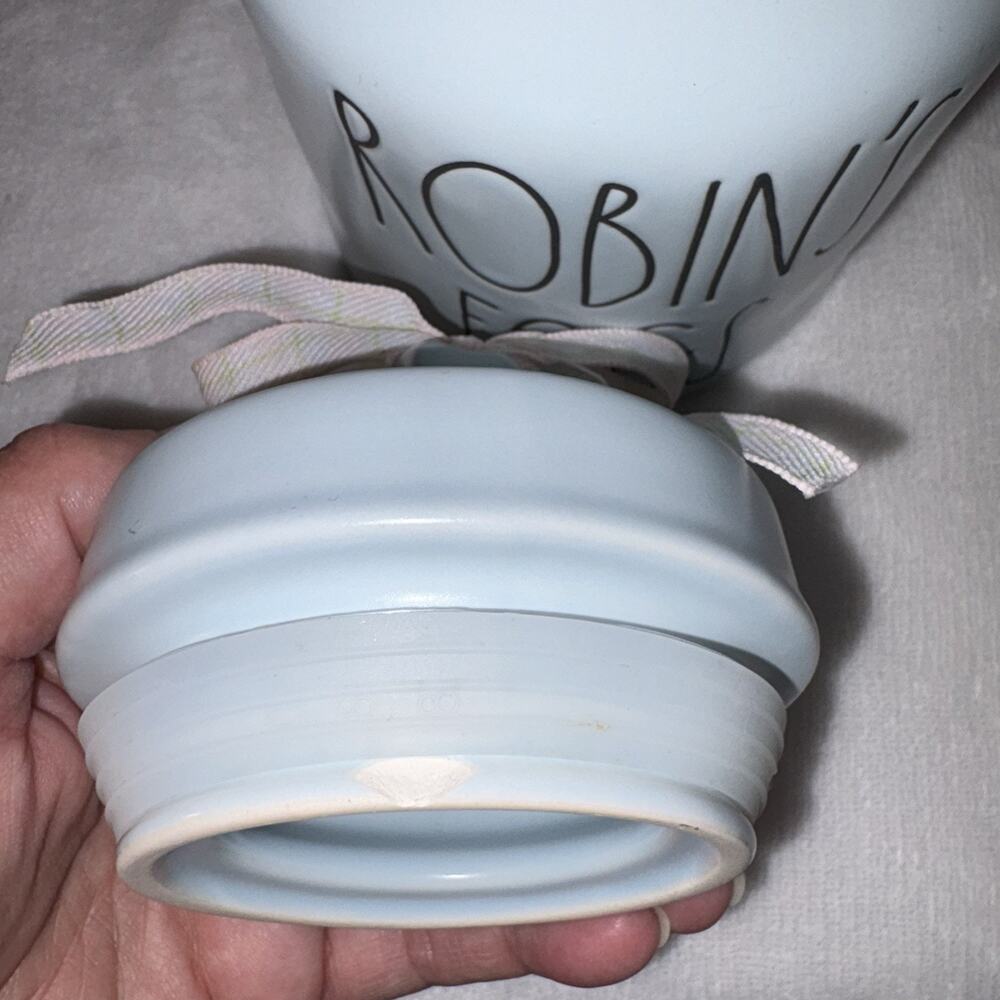 Rae Dunn Artisan Collection Blue ROBIN’S EGG Lidded Ceramic Canister - Picture 5 of 5